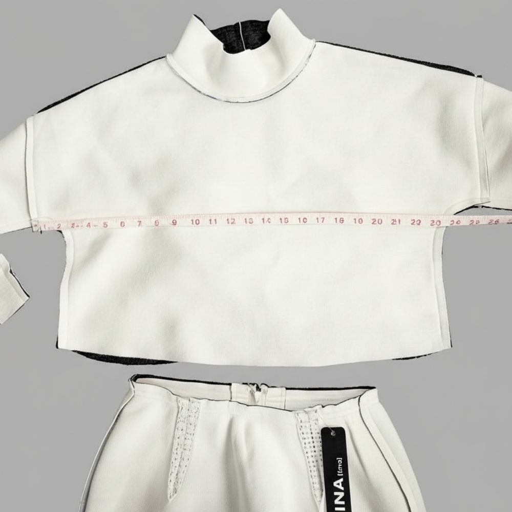 New Cream Two-Piece Set with Black Trim (INA Label) - Picture 3 of 7